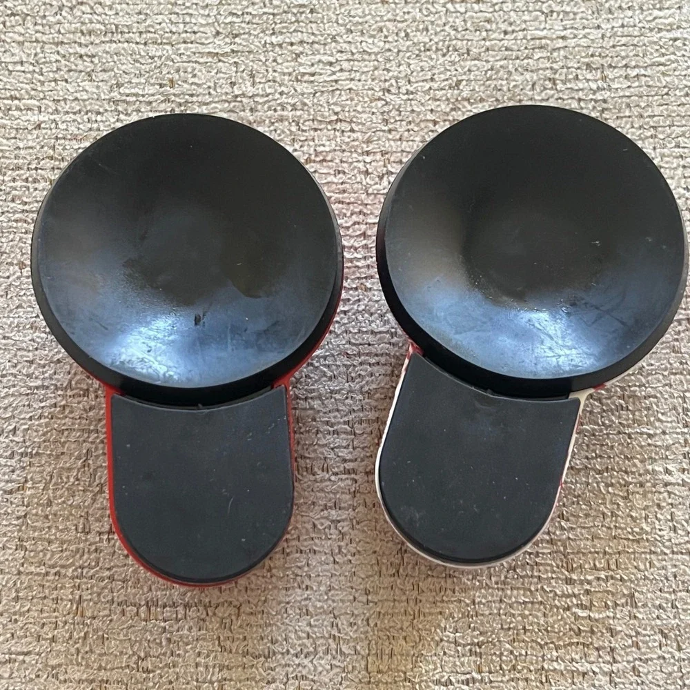 Set of 2 Knife Sharpeners Red Floral Suction‎ Base Countertop